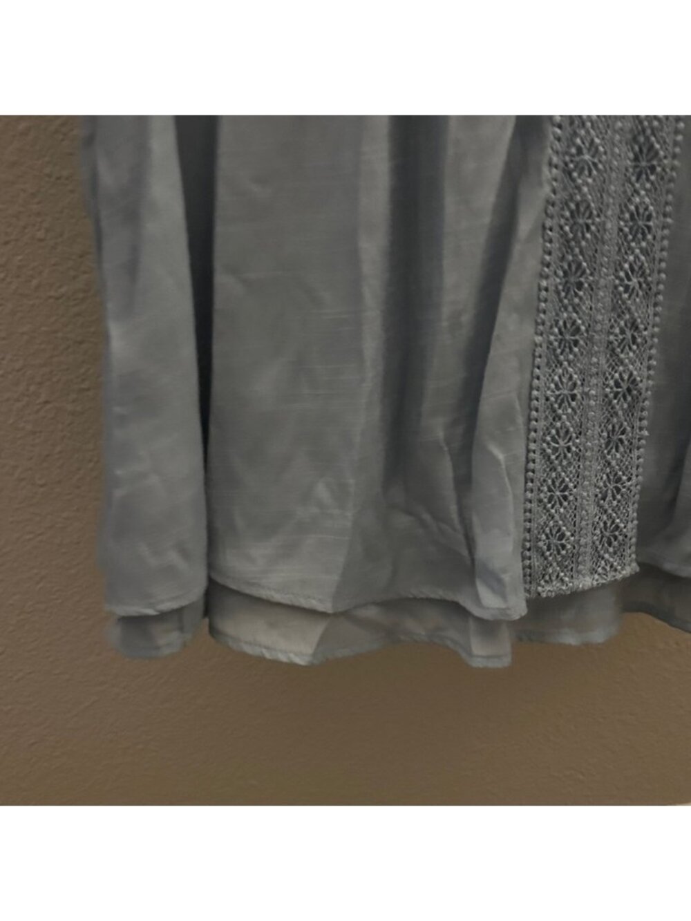 Women's Light Blue Lace Detail Blouse - Picture 3 of 4